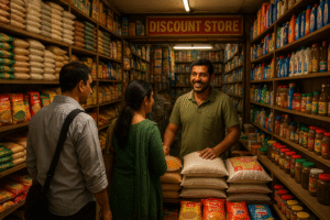 Quick Grocery Shopping, Discount grocery shop in Dwarka Sector 3 Delhi with affordable staples and friendly shopkeeper