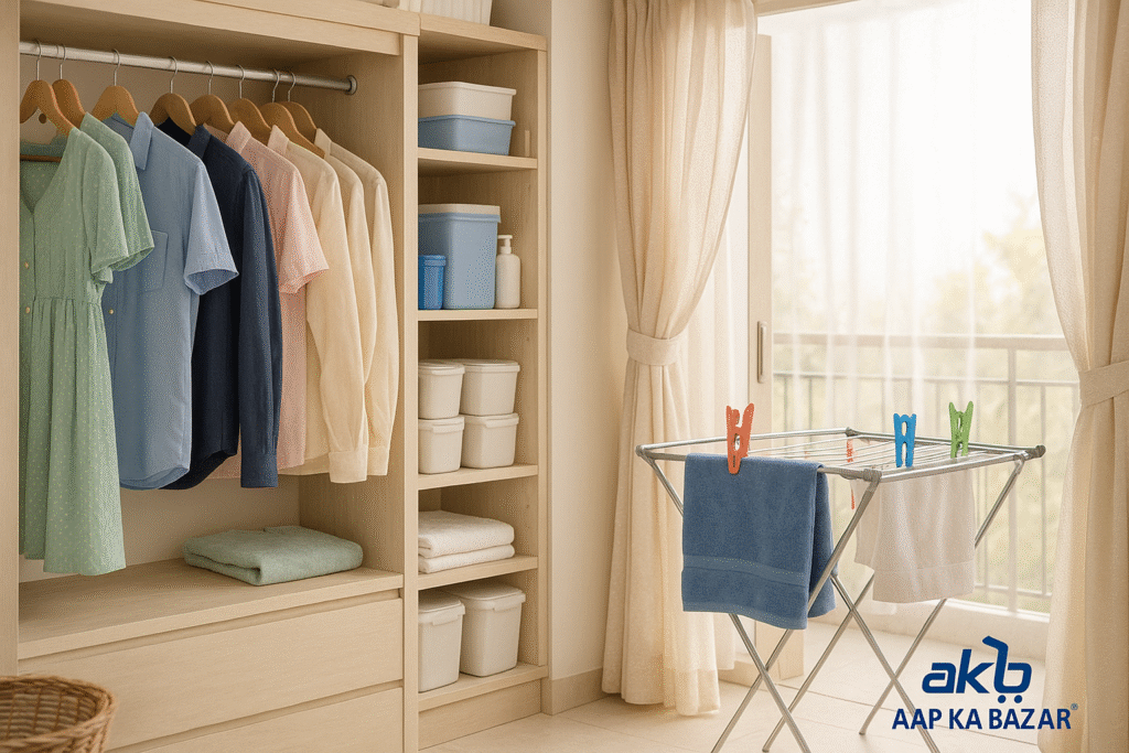 Clothes Hangers and Laundry Items
