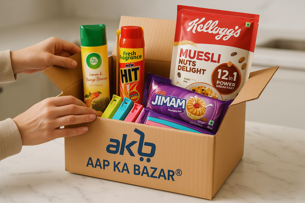 Unboxing express essentials delivery – Aap Ka Bazar fast doorstep service Dwarka.