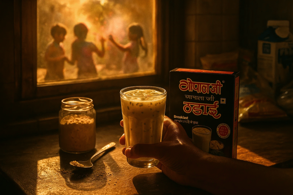 Glass of Thandai at dwarka