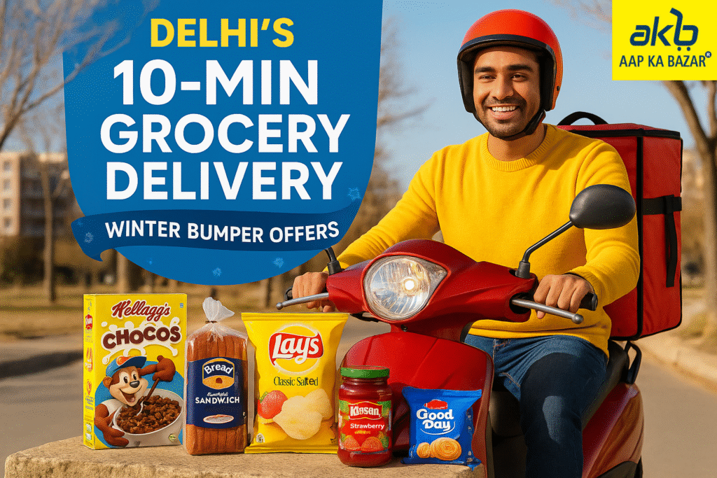 Delhi’s 10-Min Grocery Delivery with Winter Bumper Offers
