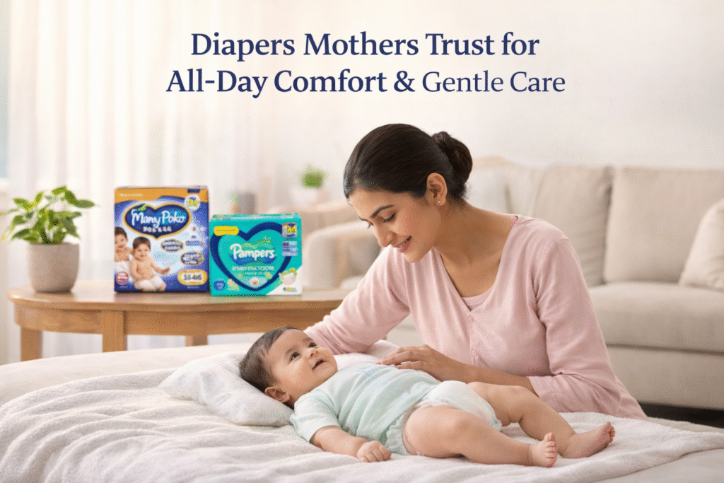 Diapers Trusted By Mothers for All-Day Comfort, Dryness and Gentle care