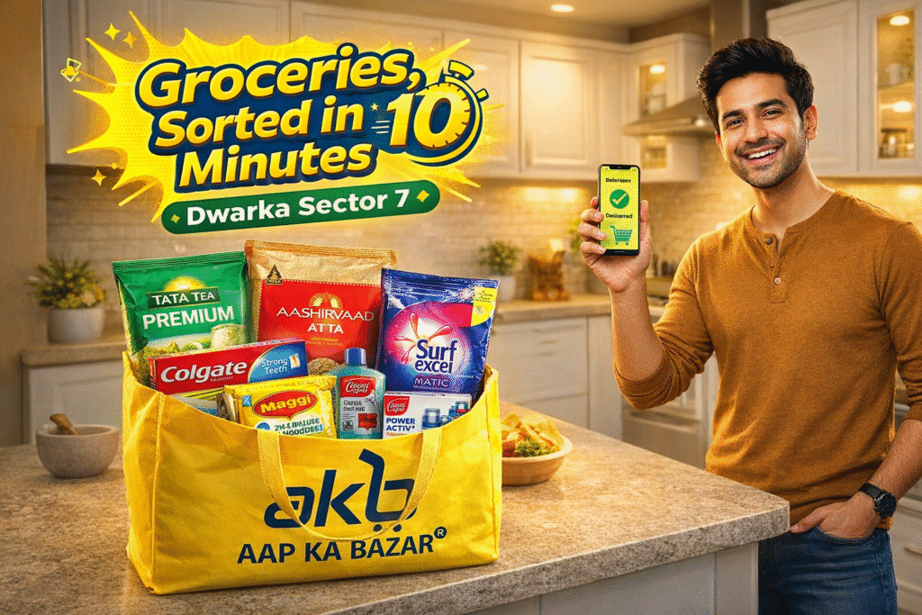 Dwarka Sector 7 grocery sorted in 10 minutes