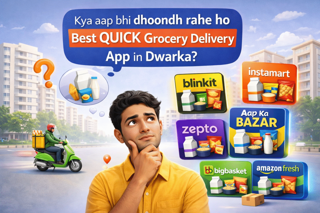 Quick Grocery Delivery in Dwarka Best Apps & Local Stores