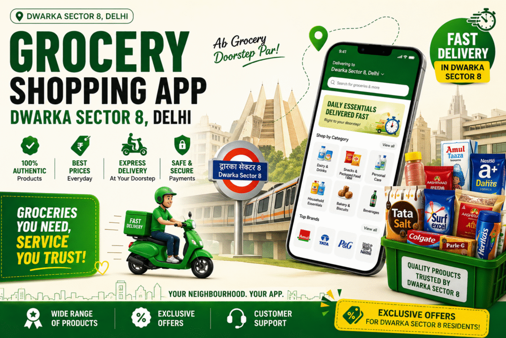 Grocery Shopping App Dwarka Sector 8 Delhi 