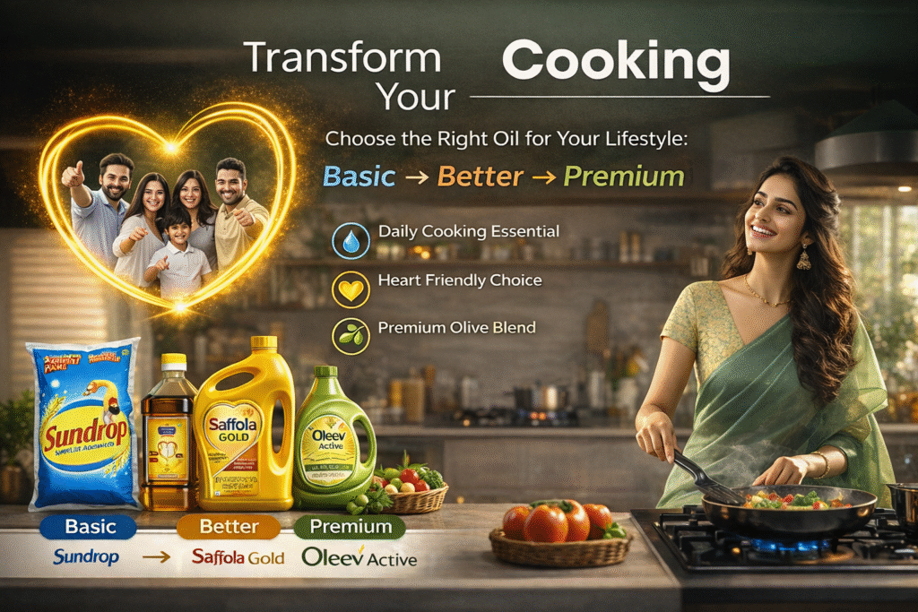 Sundrop vs Saffola Gold vs Oleev Active: Which Cooking Oil is Better?