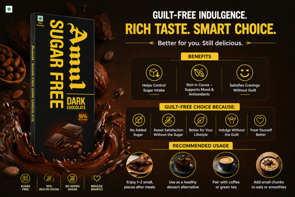 Amul Sugar Free Dark Chocolate