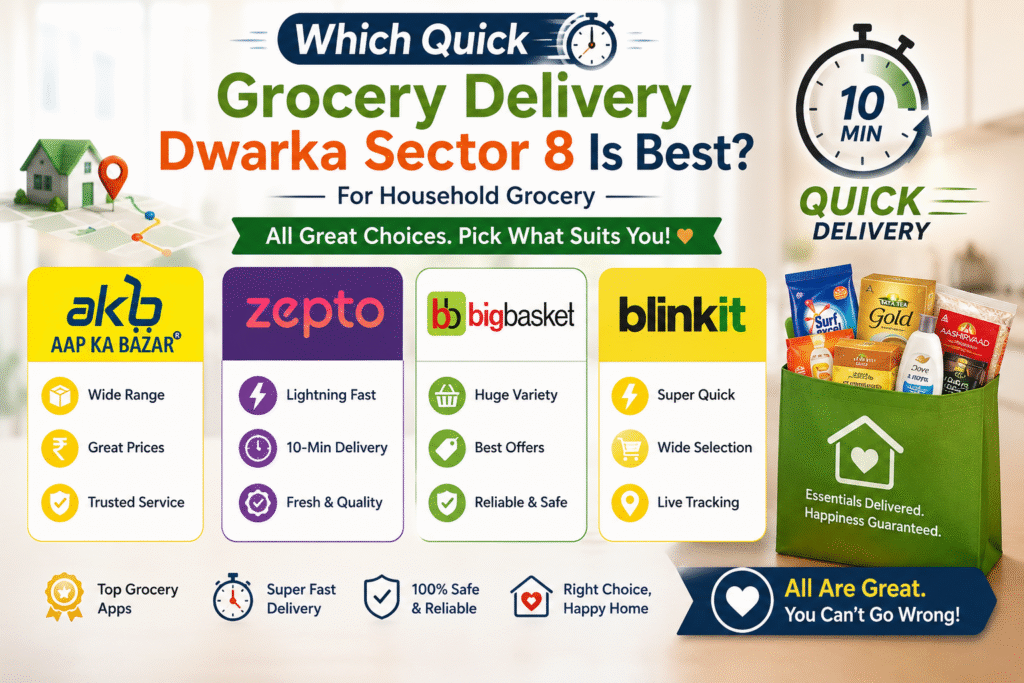 Which Quick Grocery Delivery Dwarka Sector 8 Is Best?