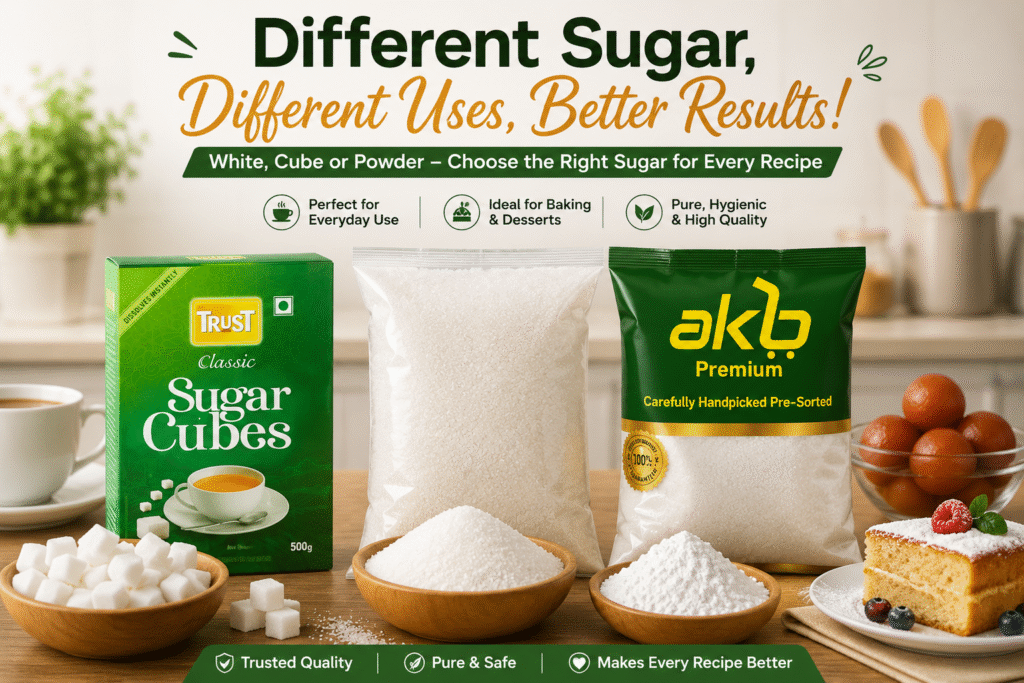 White, Cube & Powder Sugar Uses in Kitchen?