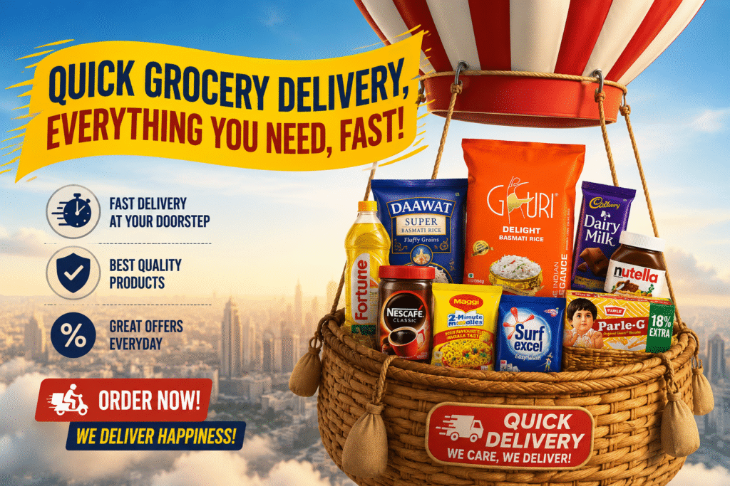 Quick Grocery Delivery Dwarka Sector 8 Delhi