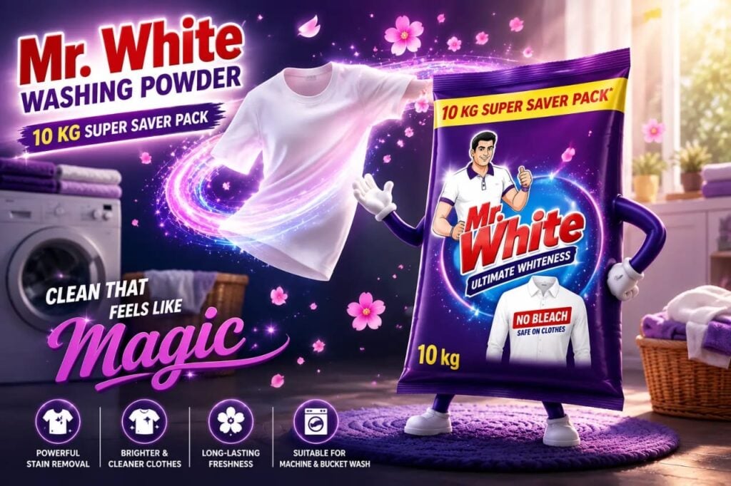 Mr. White Washing Powder 10 Kg: Powerful Stain Removal & Bright Clothes