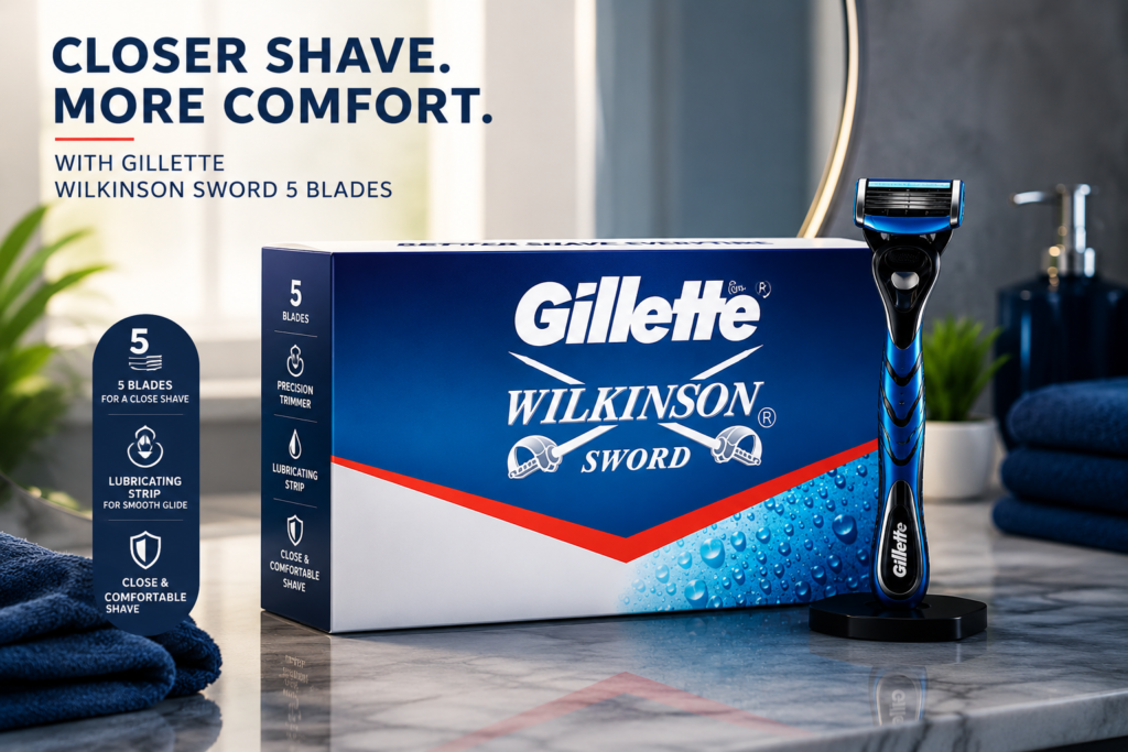 Gillette Wilkinson Sword 5 Blades: Smooth, Safe Shave Every Time