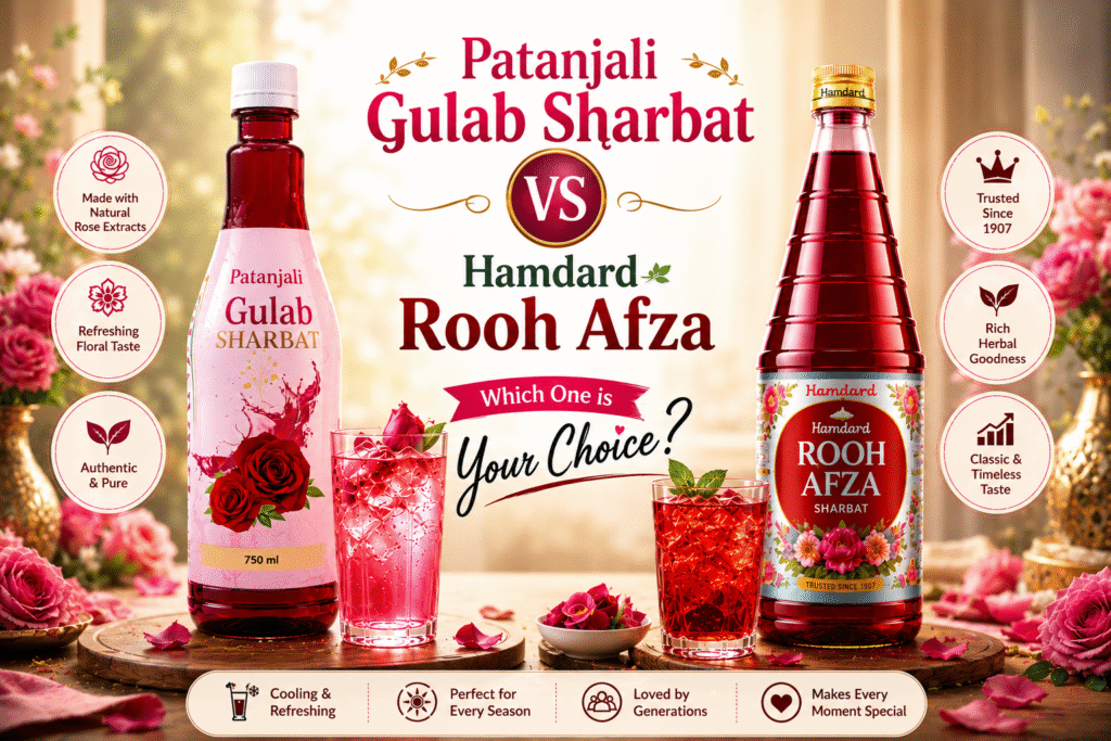 Patanjali Gulab Sharbat vs Hamdard Rooh Afza: Which Summer Drink is Better?