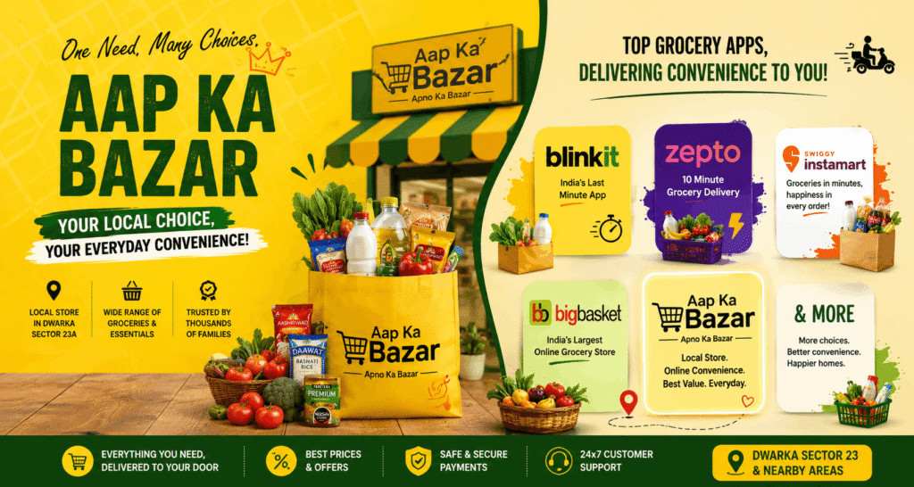 Quick Grocery Delivery Apps in Dwarka Sector 23