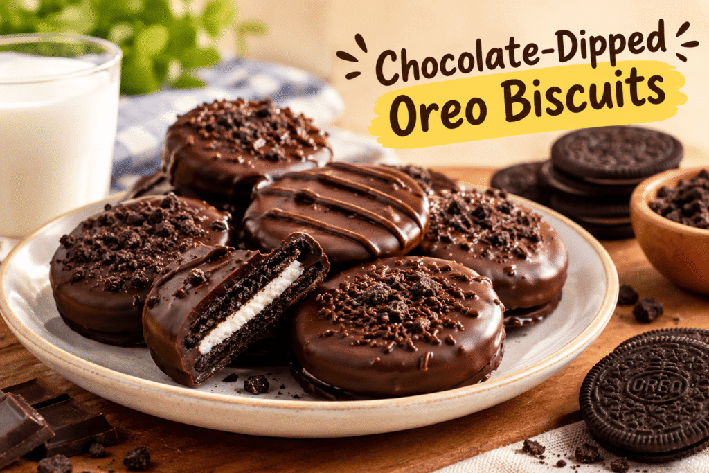 4. Chocolate-Dipped Oreo Biscuits