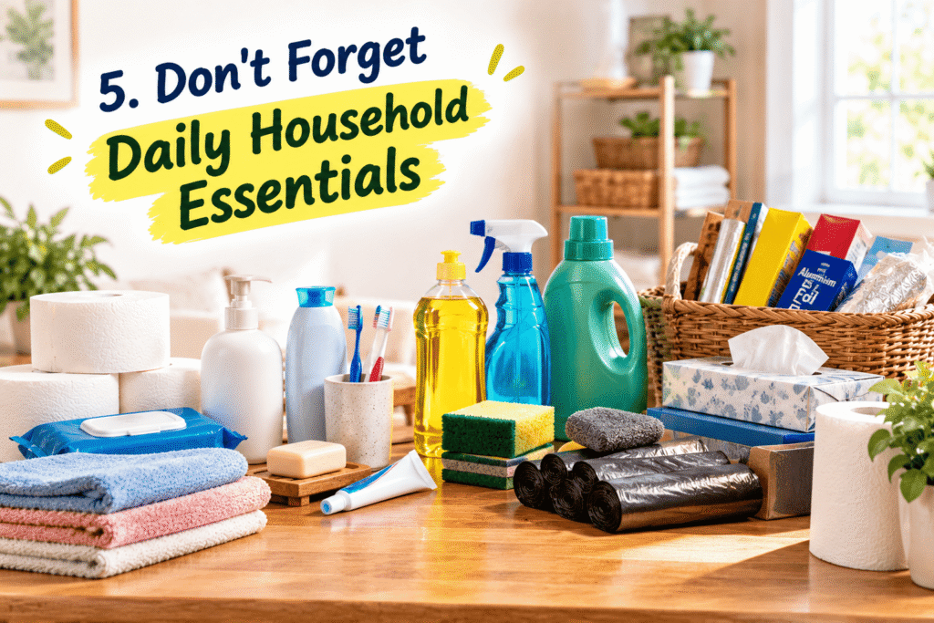 5. Don't Forget Daily Household Essentials