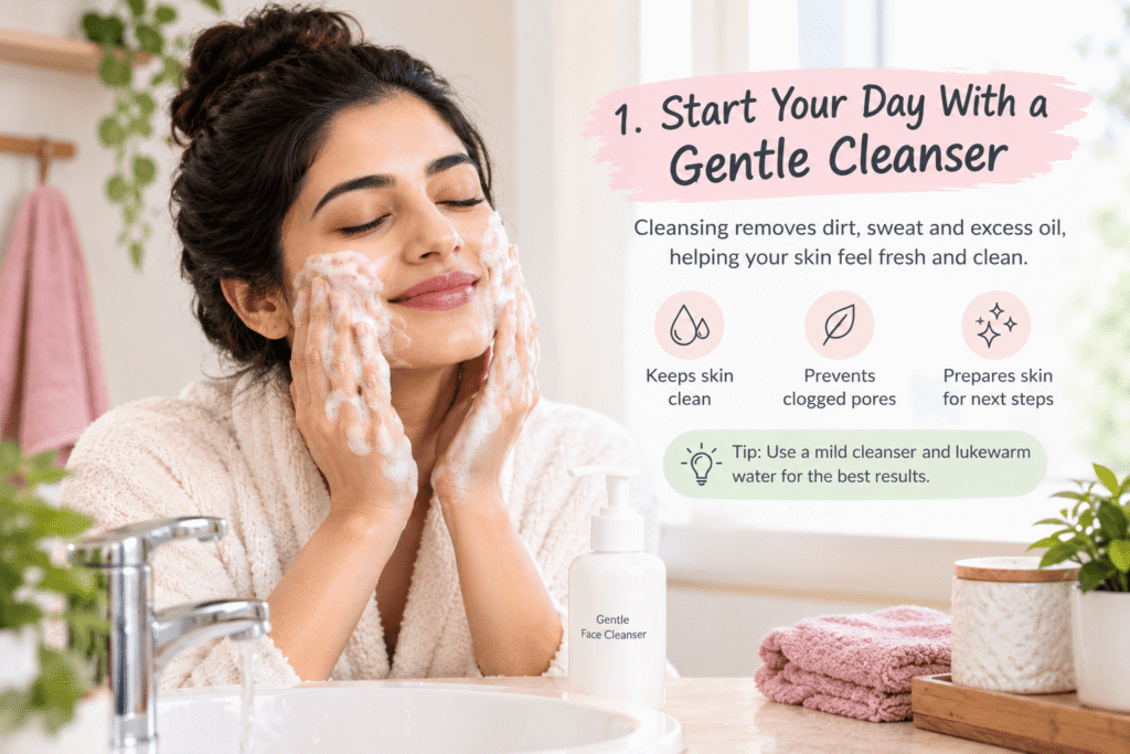 1. Start Your Day With a Gentle Cleanser