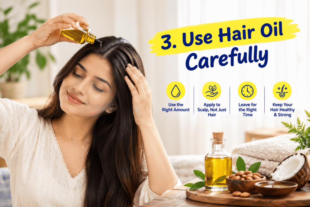 3. Use Hair Oil Carefully