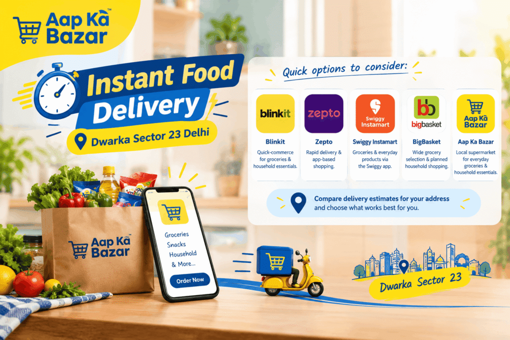 Instant Food Delivery Dwarka Sector 23 Delhi