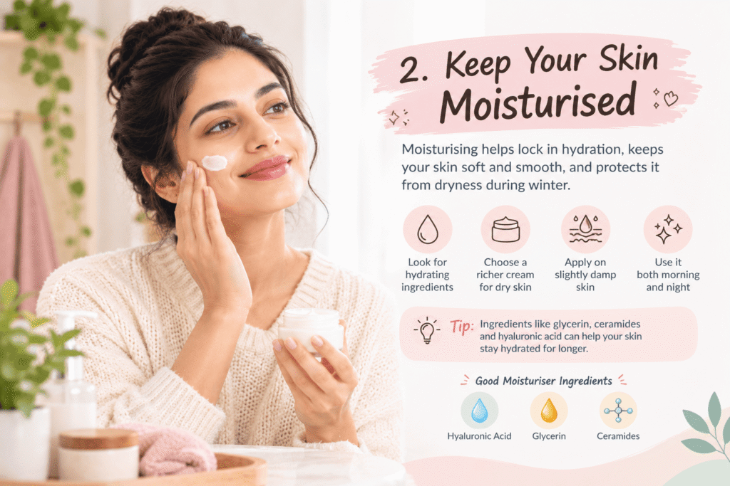 2. Keep Your Skin Moisturised