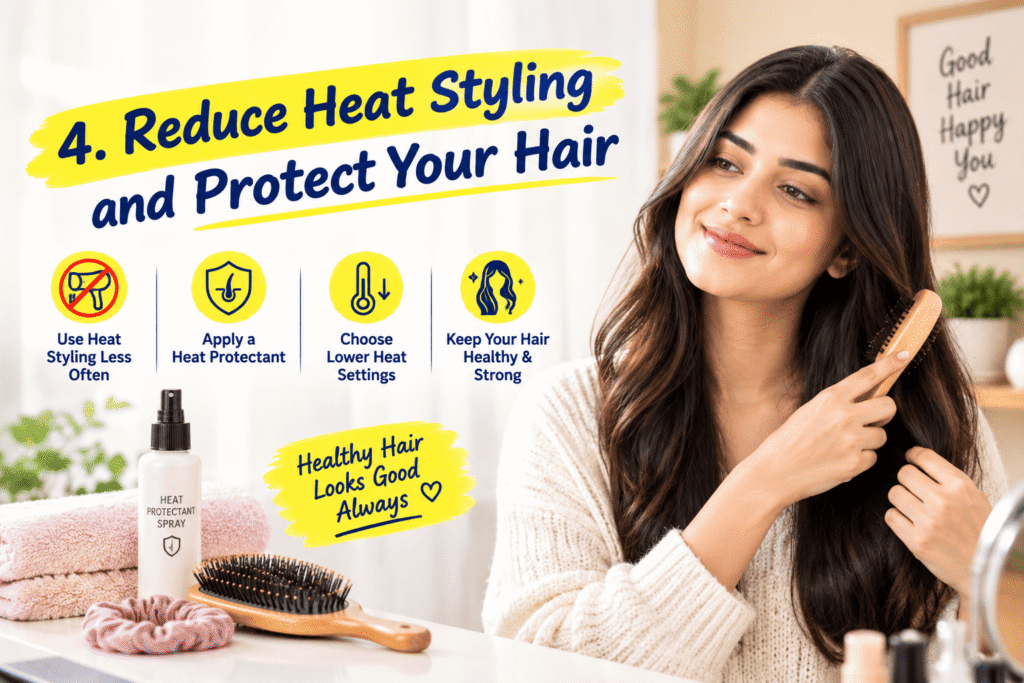 4. Reduce Heat Styling and Protect Your Hair