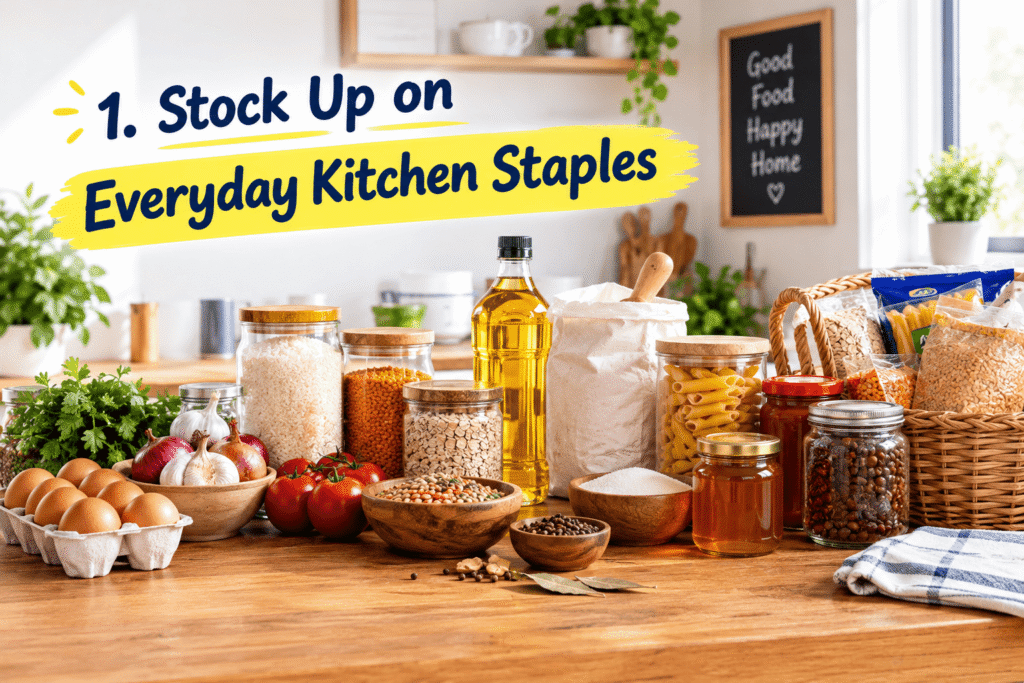 1. Stock Up on Everyday Kitchen Staples