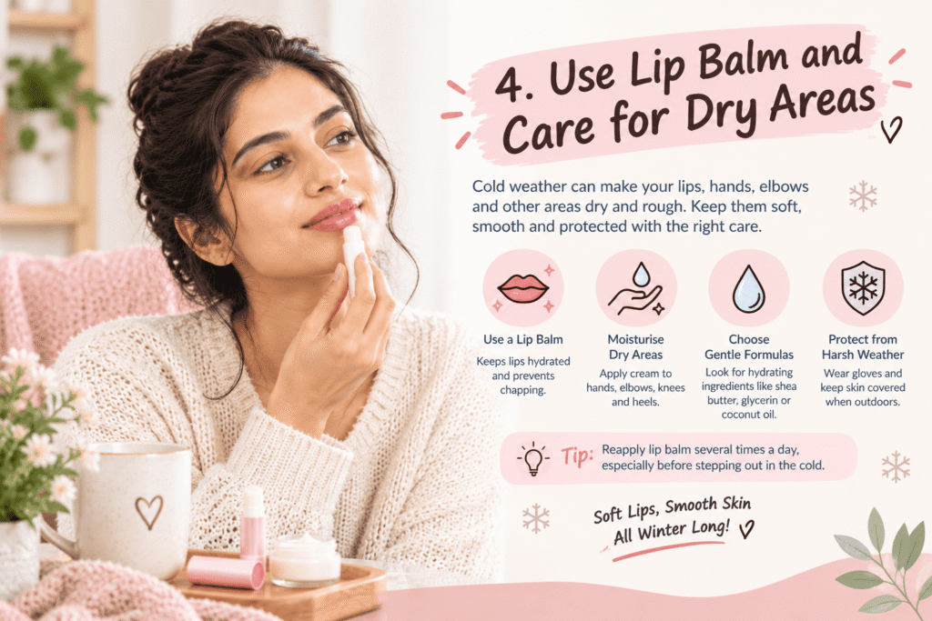4. Use Lip Balm and Care for Dry Areas