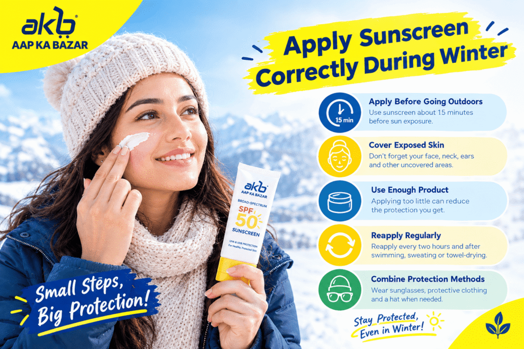 4. Apply Sunscreen Correctly During Winter